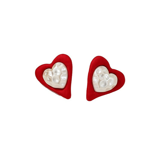 Romantic Red Love Lava Pearl Earrings - Vienna Verve Collection