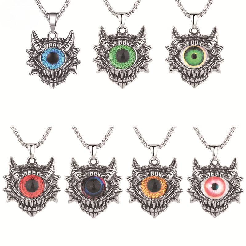 Steel Necklace - Vintage Turkish Eye Design