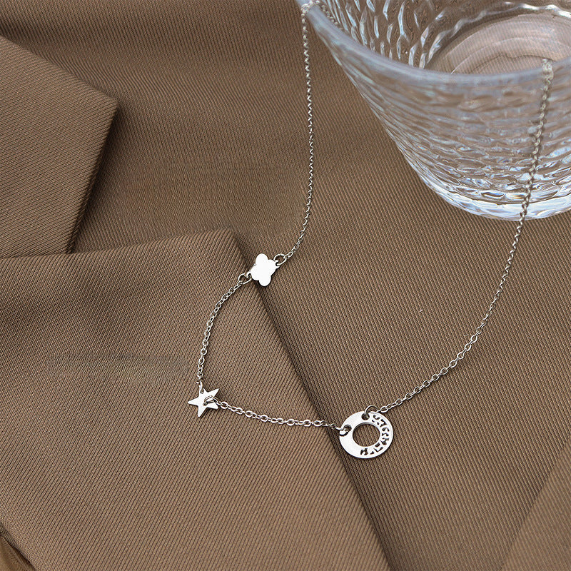 Mystical Titanium Pendant Necklace with Geometric Designs