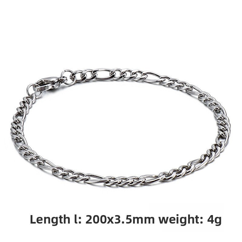Unisex Hip-Hop Titanium Steel 3:1nk Chain Bracelet – Stainless Steel Hand