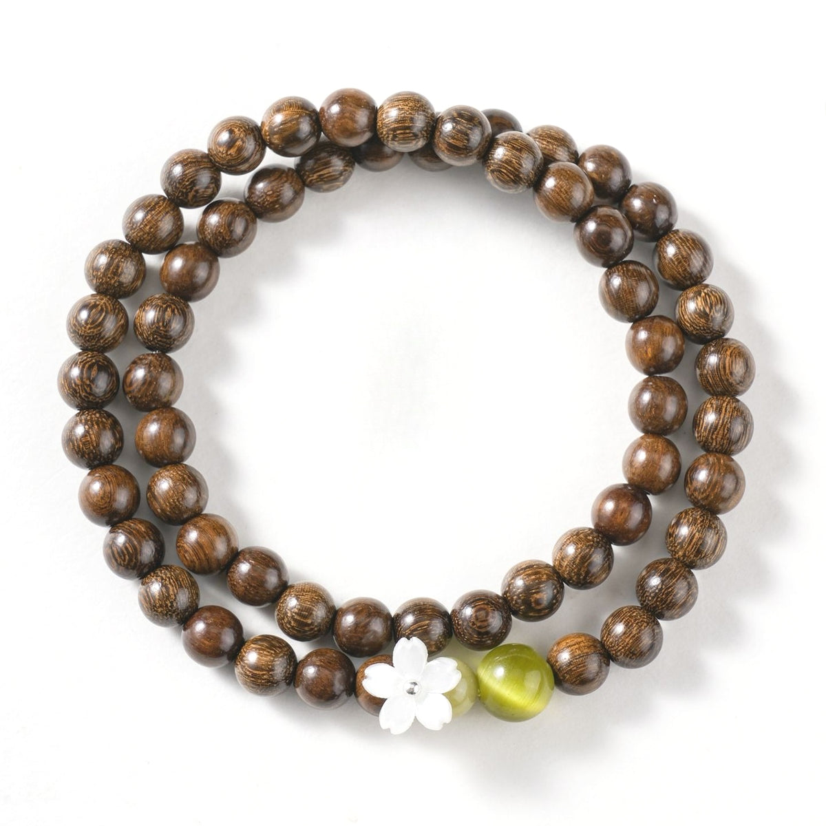 Green Sandalwood Cat's Eye Bracelet