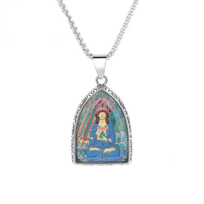 Steel Necklace - Dainty Zodiac Signs Bodhisattva Pendant With Patron Saints Buddha Symbol Planderful Gift
