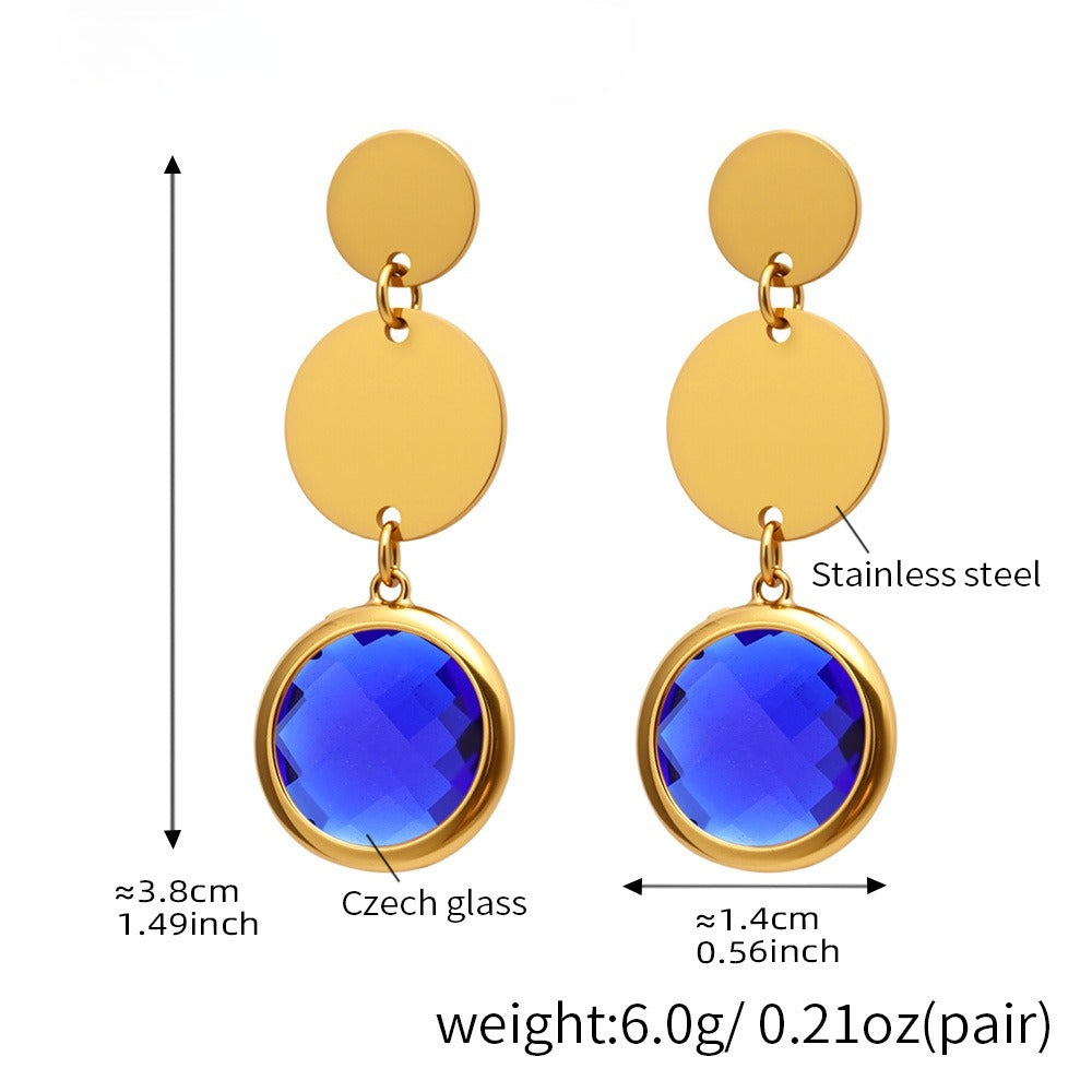 Planderful Genie Fringed Glass Disc Earrings Women