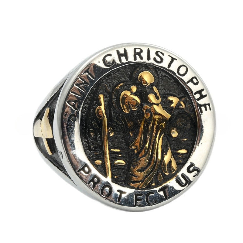 European And American Jewelry Titanium Steel Cross Ring