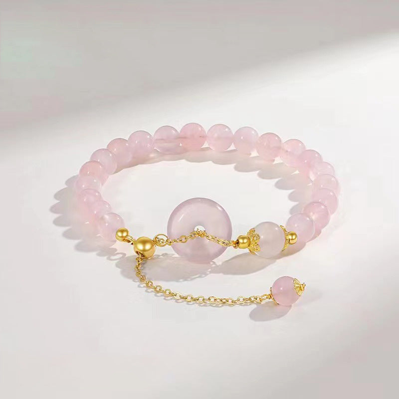 Elegant Korean Edition Sterling Silver Crystal and Pearl Bracelet