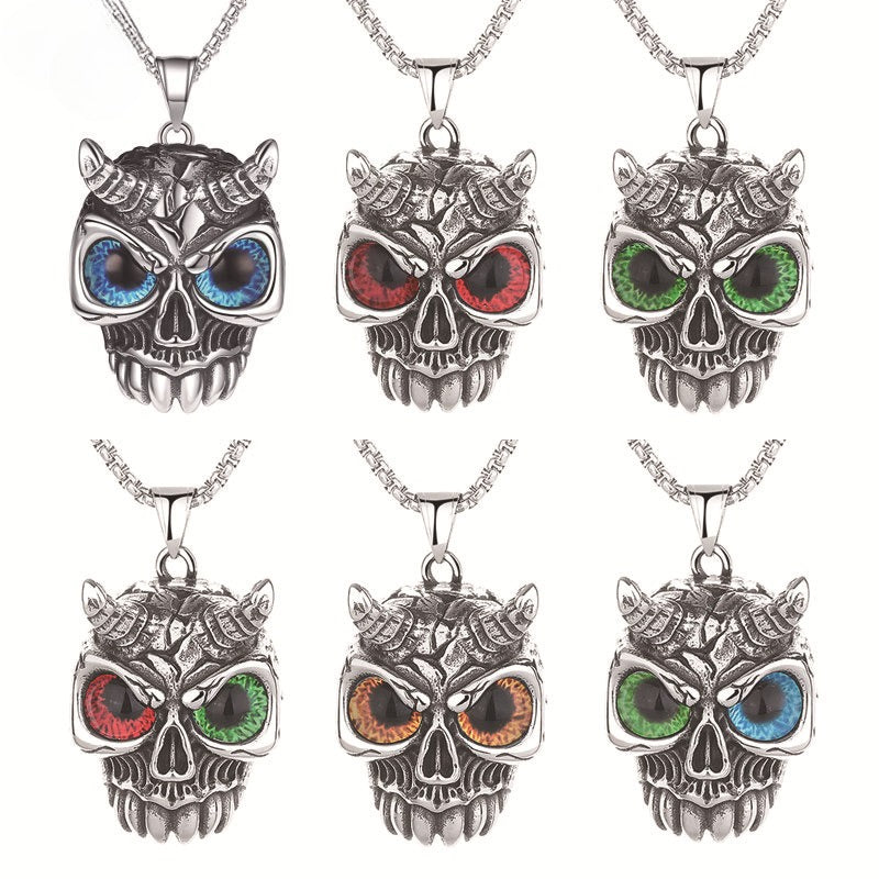 Titanium Steel Necklace – Statement Gothic Skull