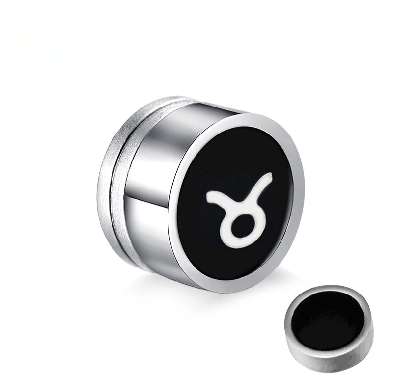 Titanium Steel Twelve Constellation Earrings for Men