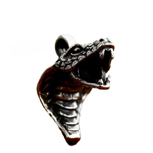 Titanium Steel Cobra Zodiac Snake Pendant for Men - Wholesale Jewelry