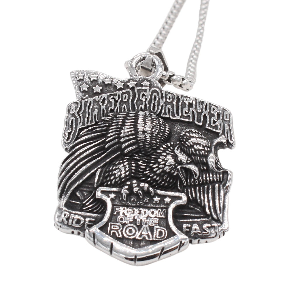 Personalized Retro Highway 66 Eagle Men's Titanium Steel Pendant for Wholesale in European and American Jewelry