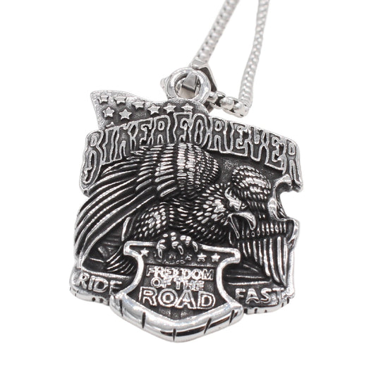 Personalized Retro Highway 66 Eagle Men's Titanium Steel Pendant for Wholesale in European and American Jewelry