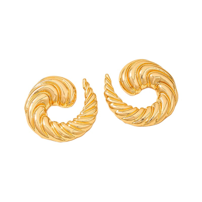 Planderful Vienna Verve Earrings – Fashionable Retro Metal Spiral Design