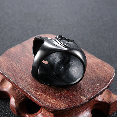 Bold Gothic Totem Skull Ring for Men - Retro Punk Black Ghost Head Jewelry HZ182