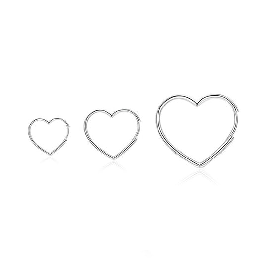 Everyday Genie Sterling Silver Heart-shaped Earrings