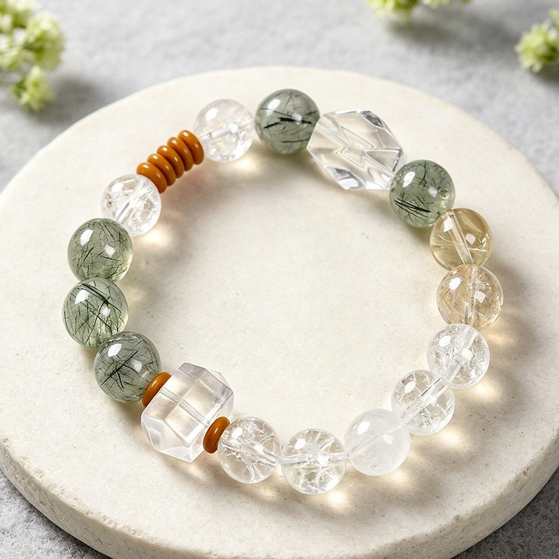 Green Rutilated Quartz Bracelet
