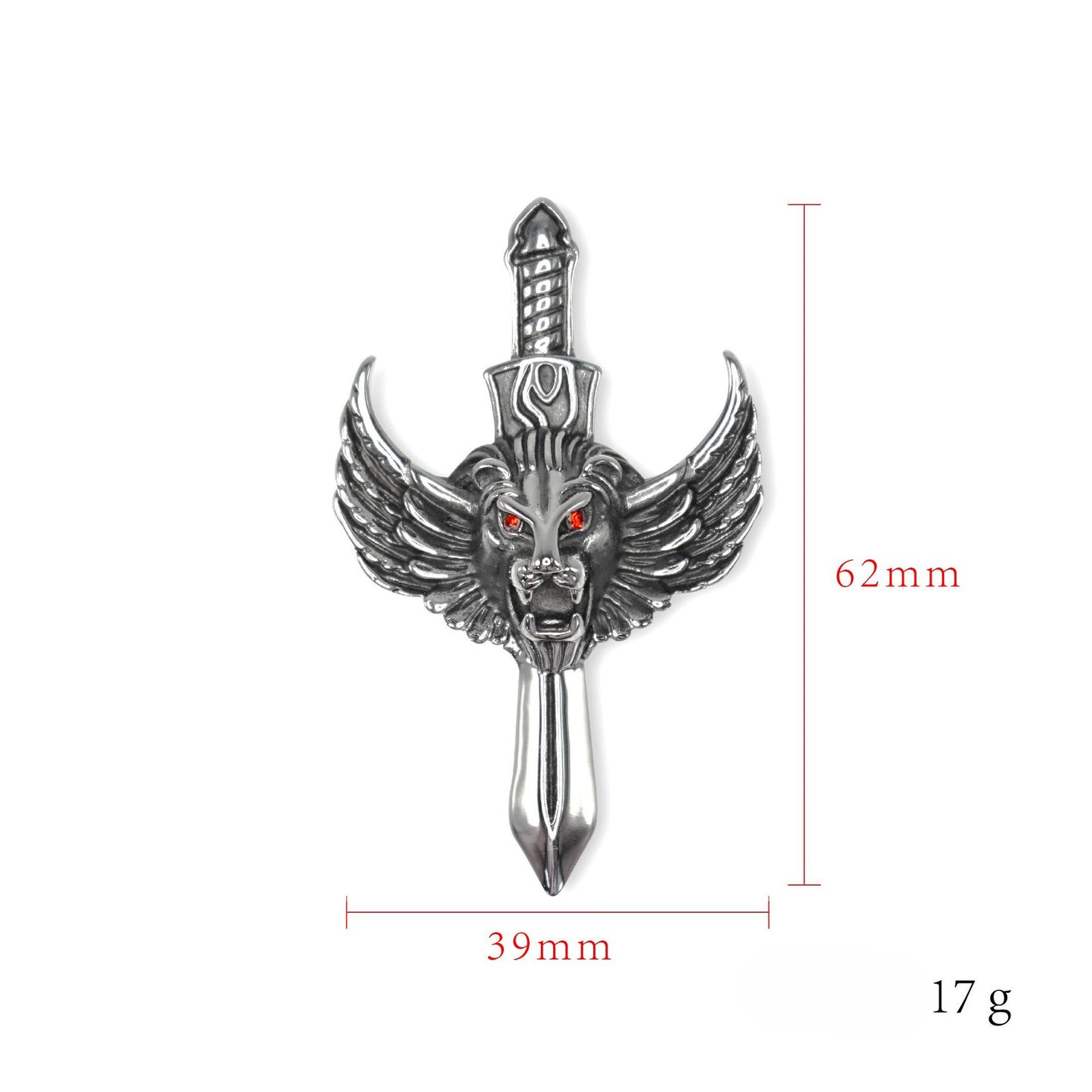 Steel Necklace - Vintage Lion Wing Pendant For Men Stainless Steel Gothic Jewelry