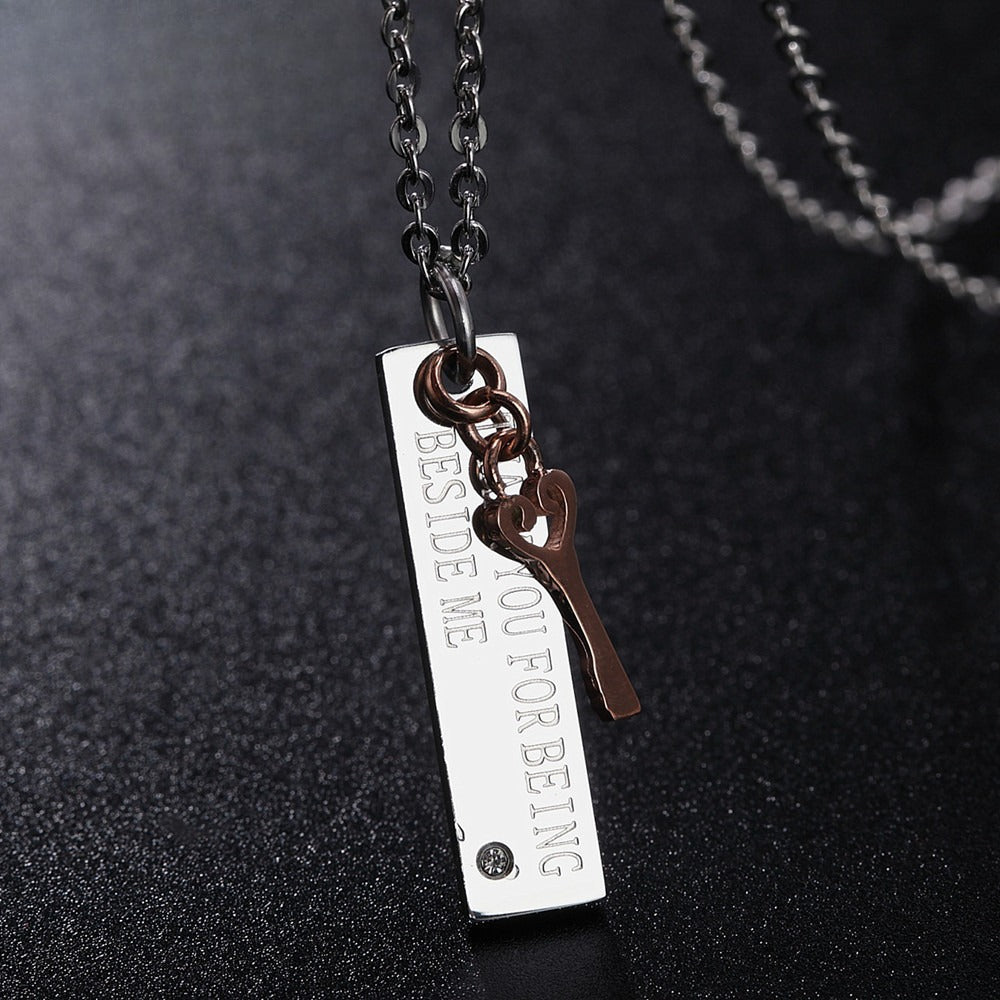 Planderful Everyday Genie Titanium Steel Couple Necklace Korean Version For Him And Her Unisex Fashion Jewelry