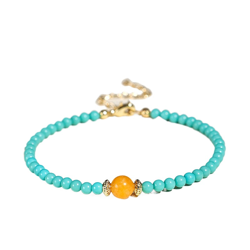 Planderful Fortune's Favor Bracelet – Elegant Chinese-Style Turquoise Beaded Design