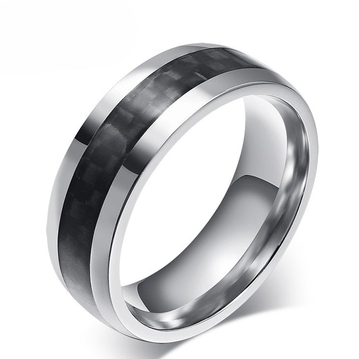European And American New Carbon Fiber Men's Rings Wholesale
