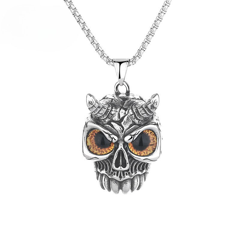 Titanium Steel Necklace – Statement Gothic Skull