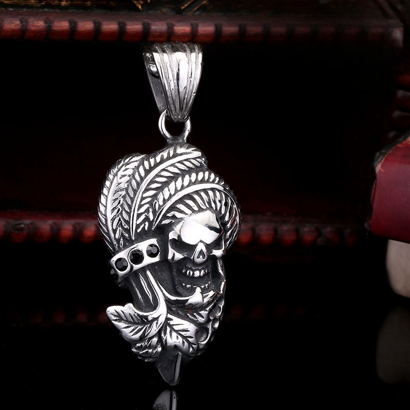 Personalized Titanium Steel Skull Pendant for Men - Creative Wholesale Jewelry Accessory