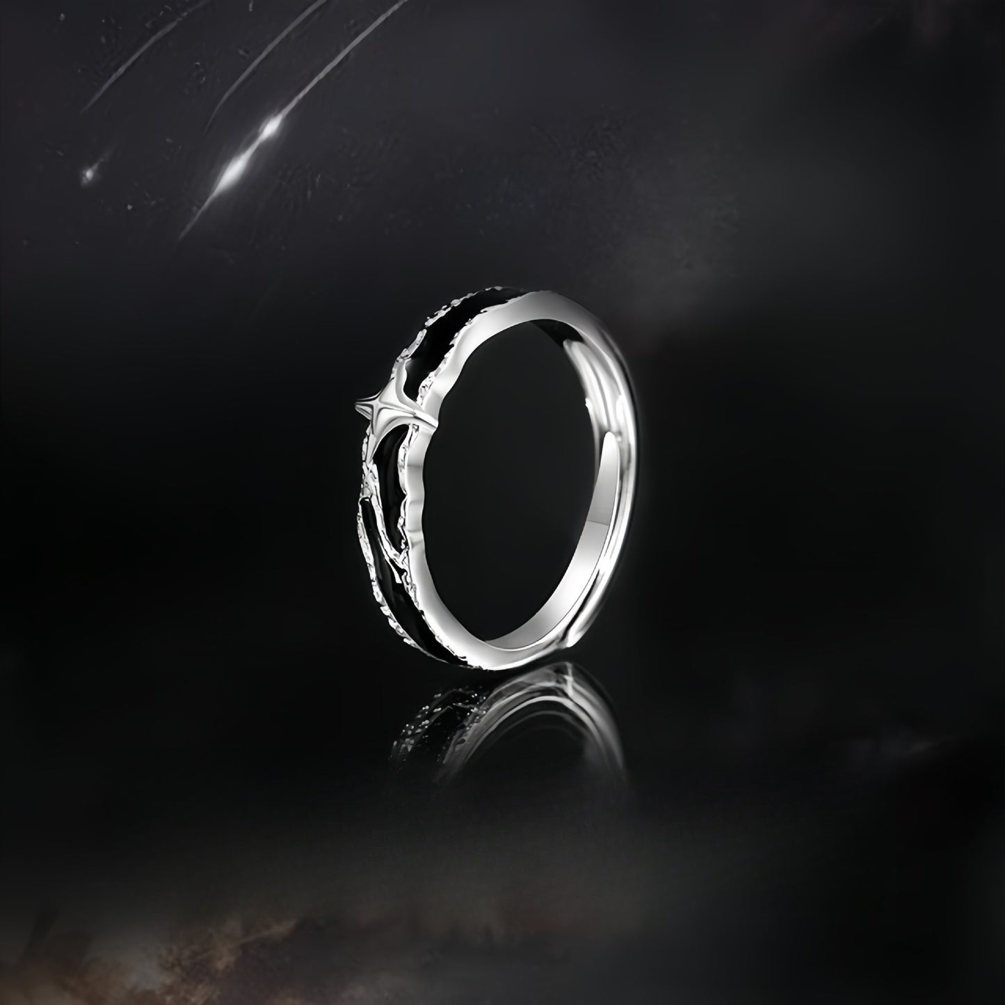 Planderful Everyday Genie Sterling Silver Lone Star Ring For Men Adjustable High End Jewelry