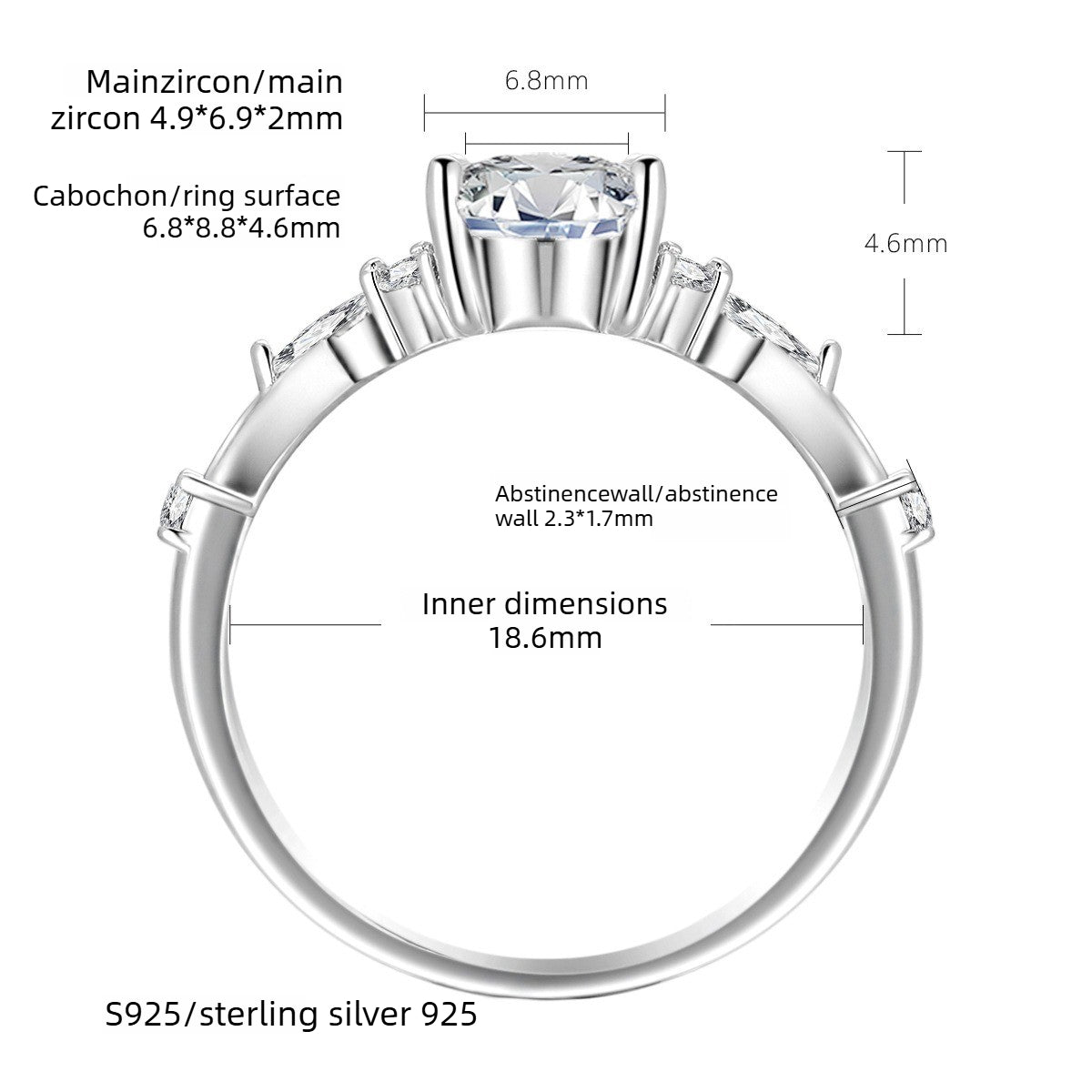 Fanxing Carat S925 Sterling Silver Ring