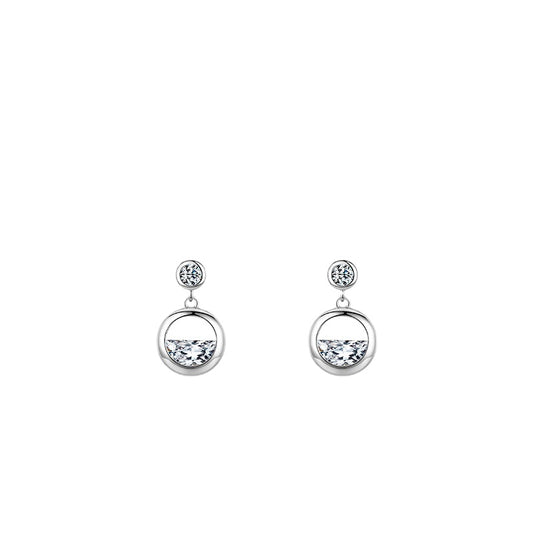 Everyday Genie S925 Silver Zircon Earrings with Feminine Style