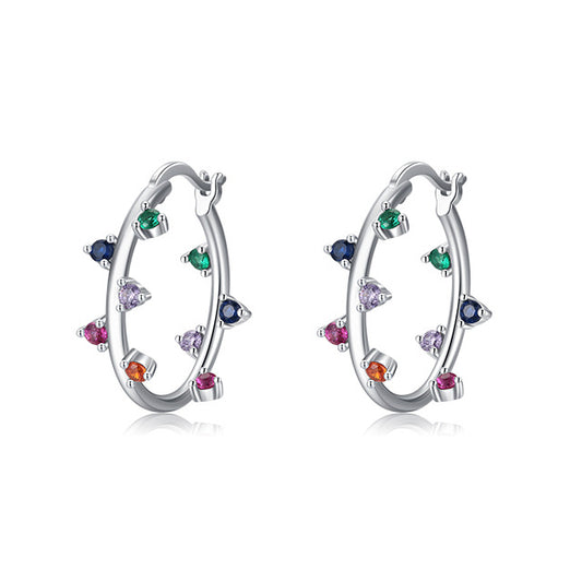 European and American Flair S925 Sterling Silver Zircon Earrings