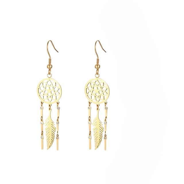 Amazon Wish Earrings Stainless Steel Dream Catcher Tassel