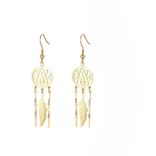 Amazon Wish Earrings Stainless Steel Dream Catcher Tassel