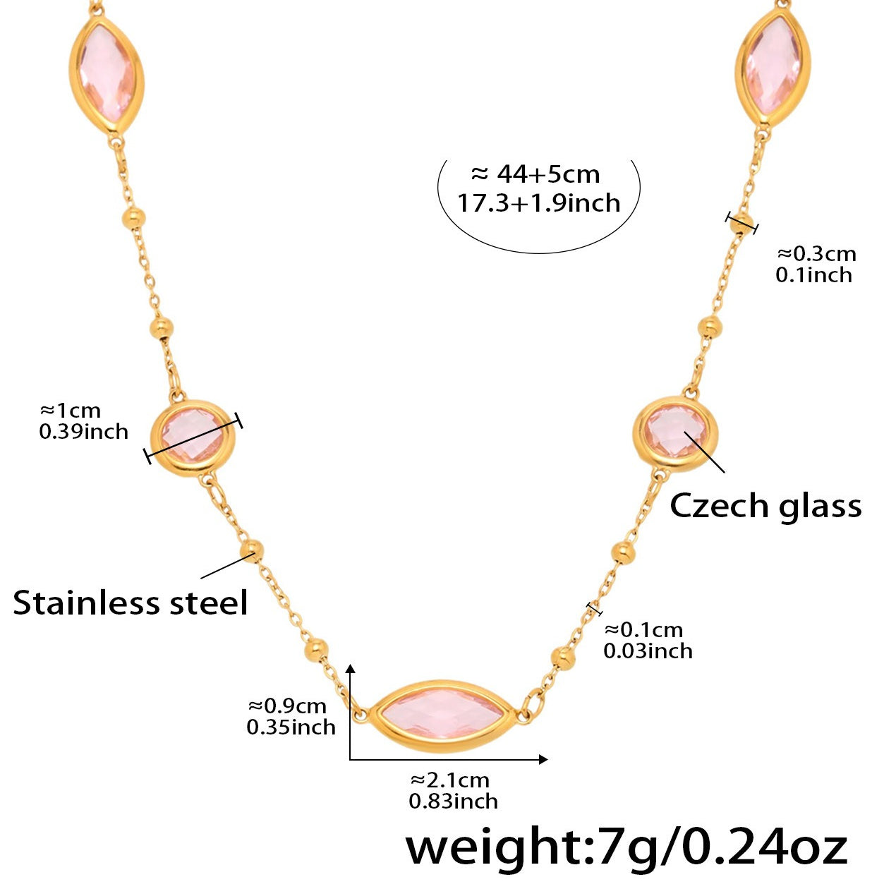 Planderful Glass Ball Necklace Women Stainless Steel Lux