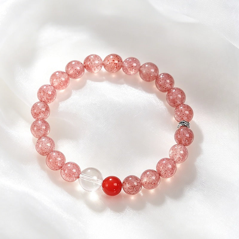 Strawberry Quartz Pink-Mist Bracelet