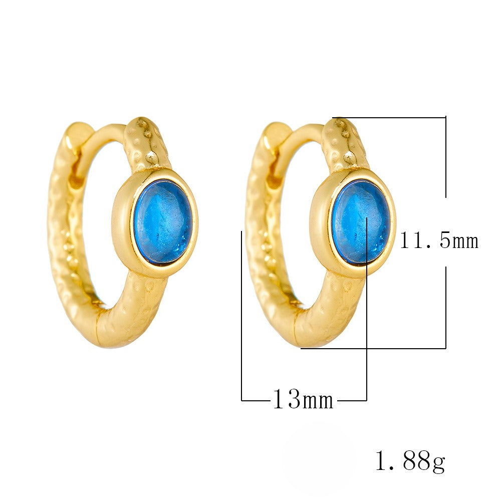 Round Sterling Silver Earrings Zircon Earrings