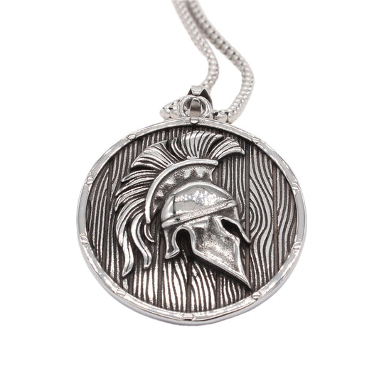 Planderful Knight Helmet Pendant Retro Medieval Titanium Steel Unisex Protection Statement For Men And Women