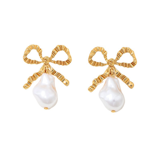 Planderful Vienna Verve Earrings – Fashionable Personalized Baroque Design with Imitation Pearl Tassels