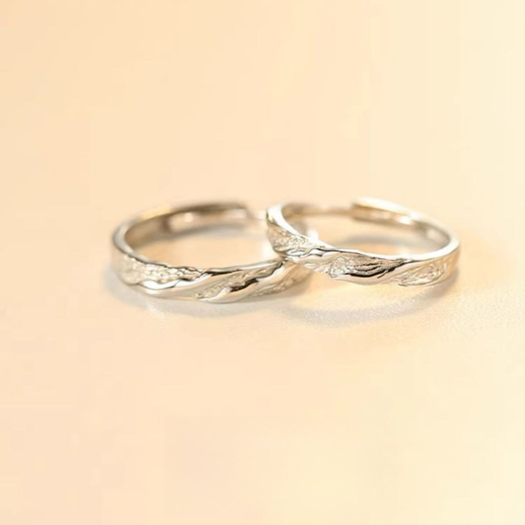 Planderful Sterling Silver Couple Ring Adjustable