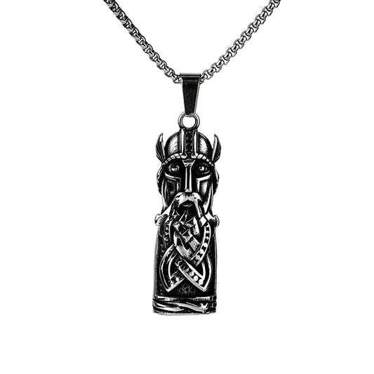 Planderful Titanium Steel Odin Pendant Necklace For Men Retro Viking Portrait Jewelry