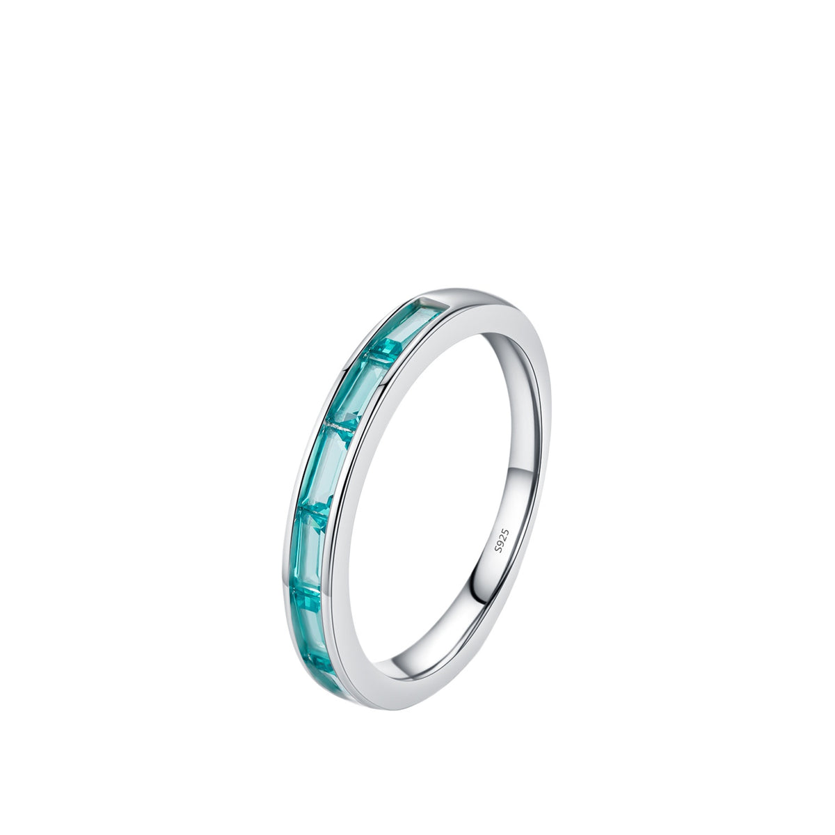 925 Sterling Silver Sunflower Floral Paraiba-Color Zircon Ring