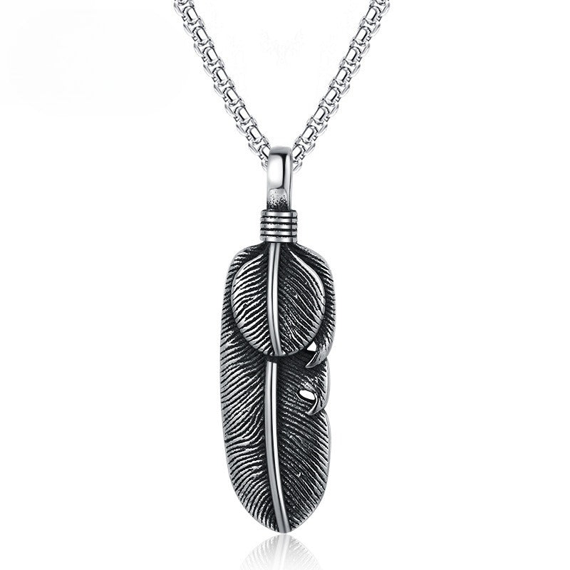 Steel Necklace - Statement Hip Hop Claw Feather Chain For Men Goro Takahashi Style Planderful