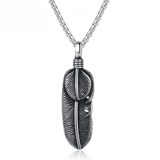 Steel Necklace - Statement Hip Hop Claw Feather Chain For Men Goro Takahashi Style Planderful