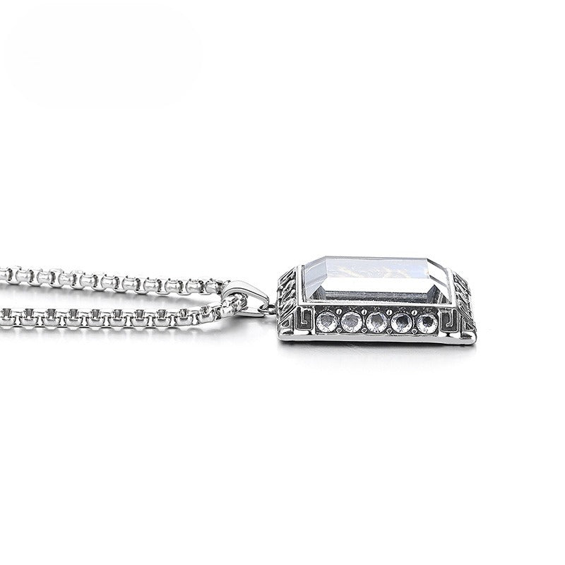 Zircon Necklace - Elegant Lion Dance Pendant In Titanium Steel For Everyday Wear And Culture Inspired