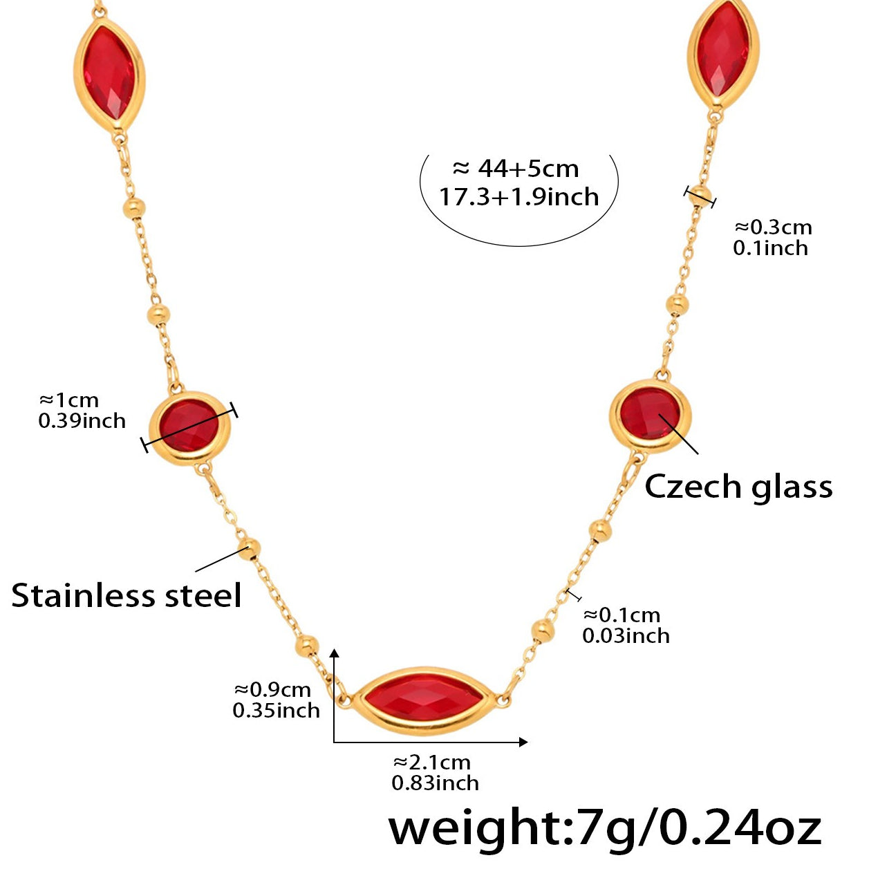 Planderful Glass Ball Necklace Women Stainless Steel Lux