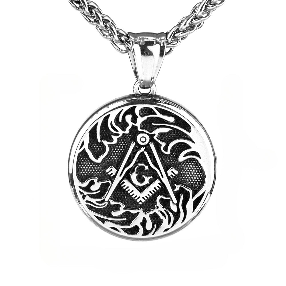 European and American Men's Freemasonry Badge Necklace