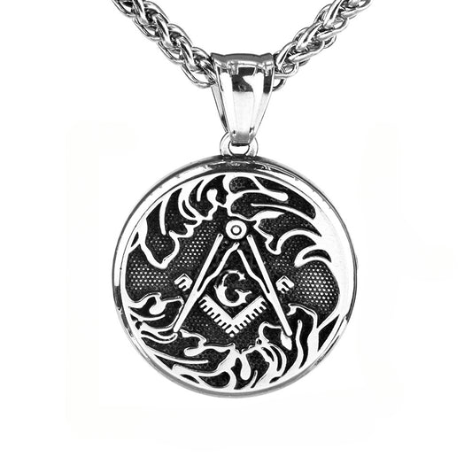 European and American Men's Freemasonry Badge Necklace