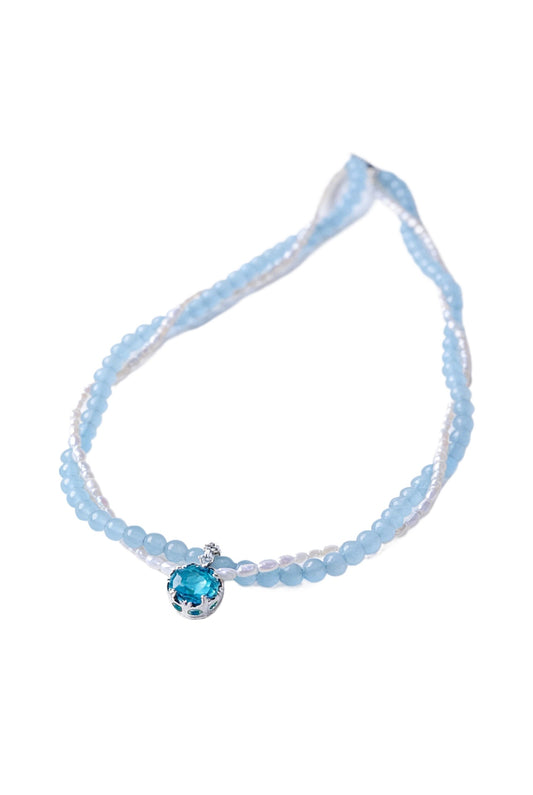 Rose Quartz Pearl Crystal Layered Necklace