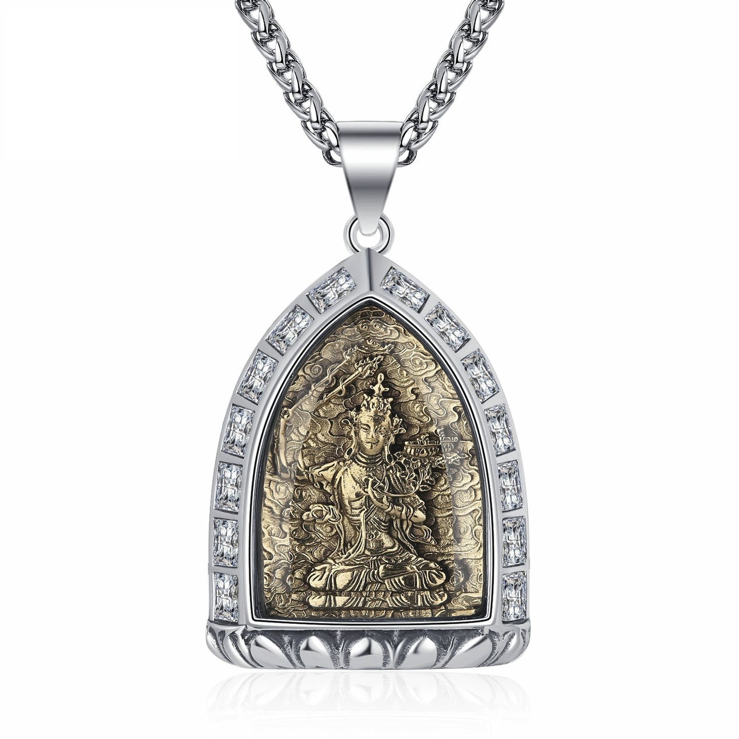 Steel Necklace – Elegant Chinese Buddha Style