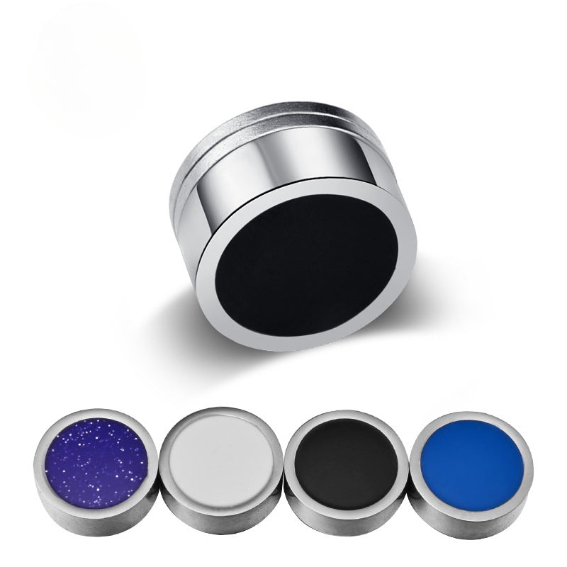 ING Style Titanium Steel Double-Sided Magnet Stud Earrings For Men