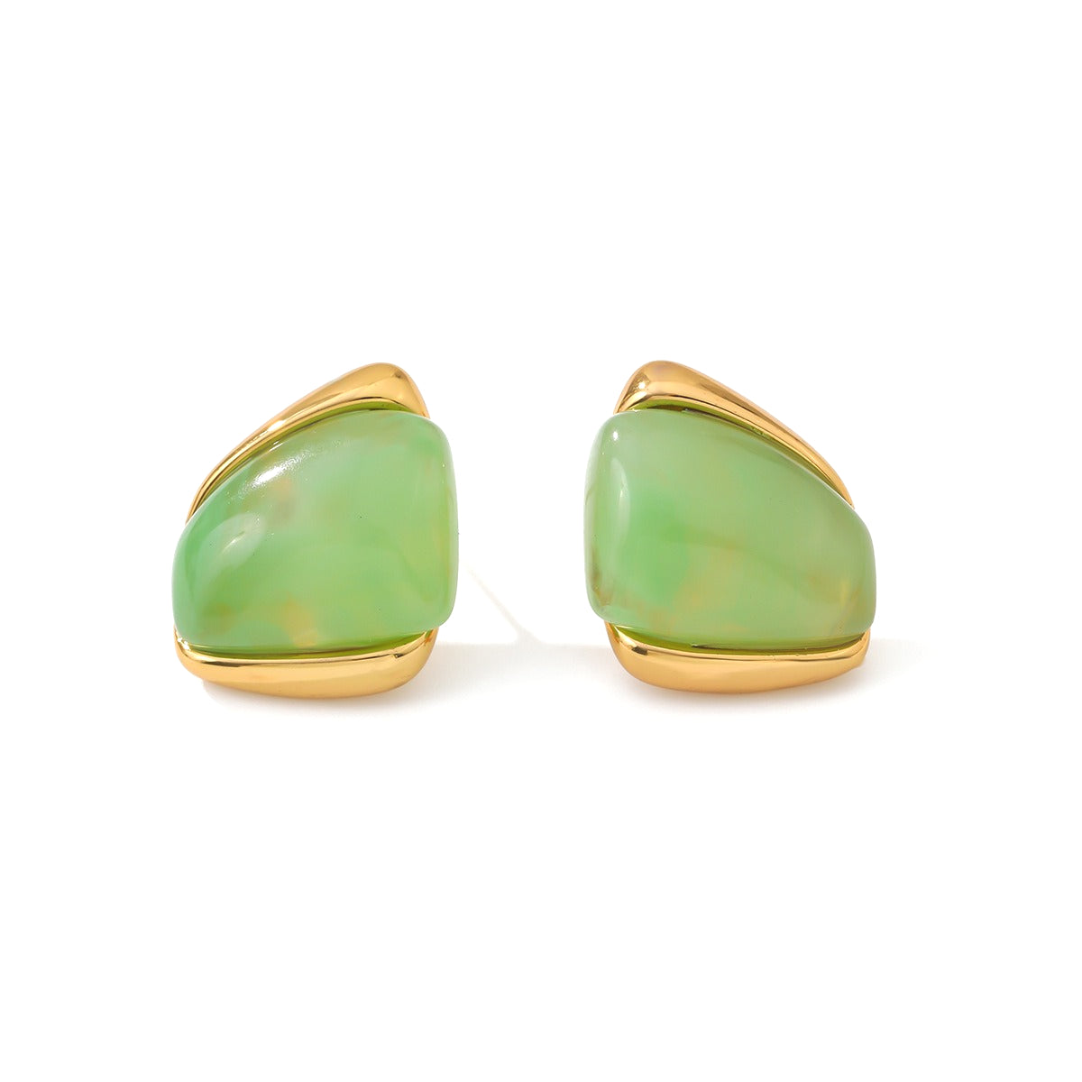 Planderful Vienna Verve Stainless Steel Stud Earrings Geometric Irregular Golden Edge Statement For Women