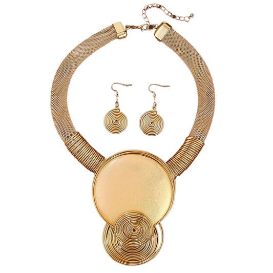 Planderful Savanna Rhythms Necklace Earrings Set – Exaggerated Resin Design