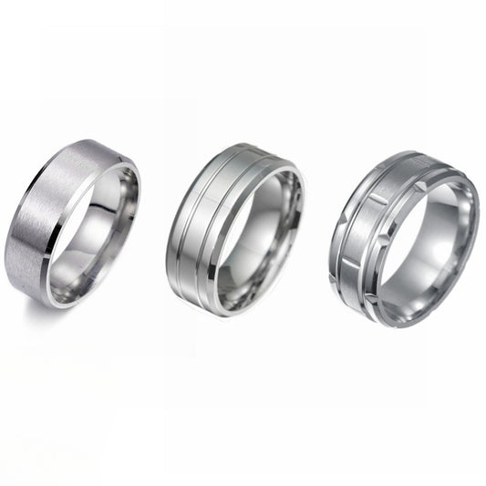 Black Matte Titanium Steel Ring - Men's Wedding Band Europe & America Collection